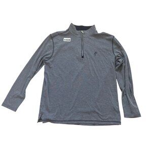 Ashworth Men's Sweater Sz M Gray Quarter Zip Pullover Pima Cotton Blend Golf